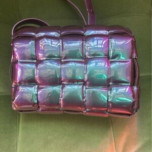 Bottega Veneta Cassette Crossbody Bag, Iridescent Green/Purple